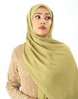 Apple Green Korean Chiffon hijab Kabayare
