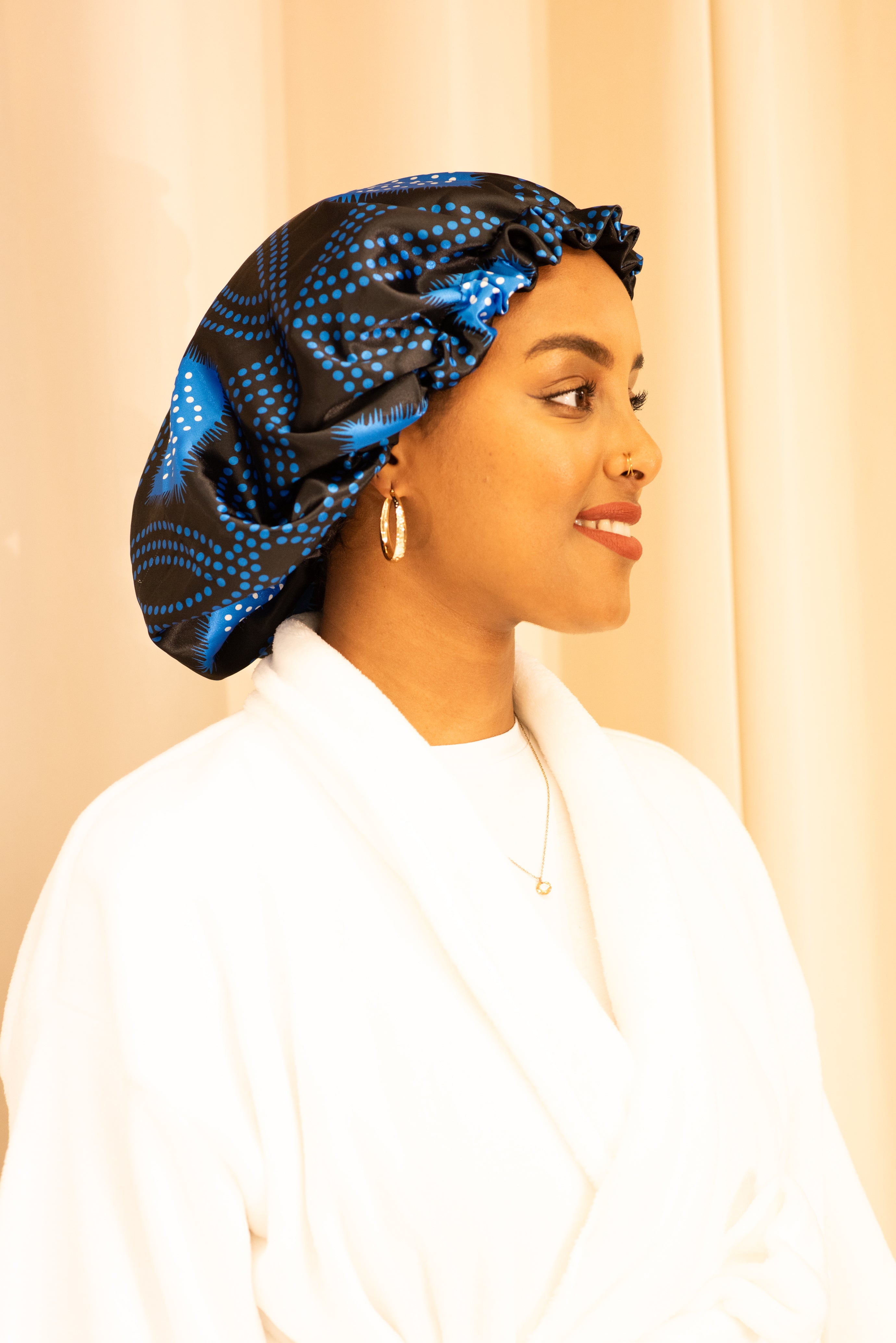 Shash print satin Bonnet