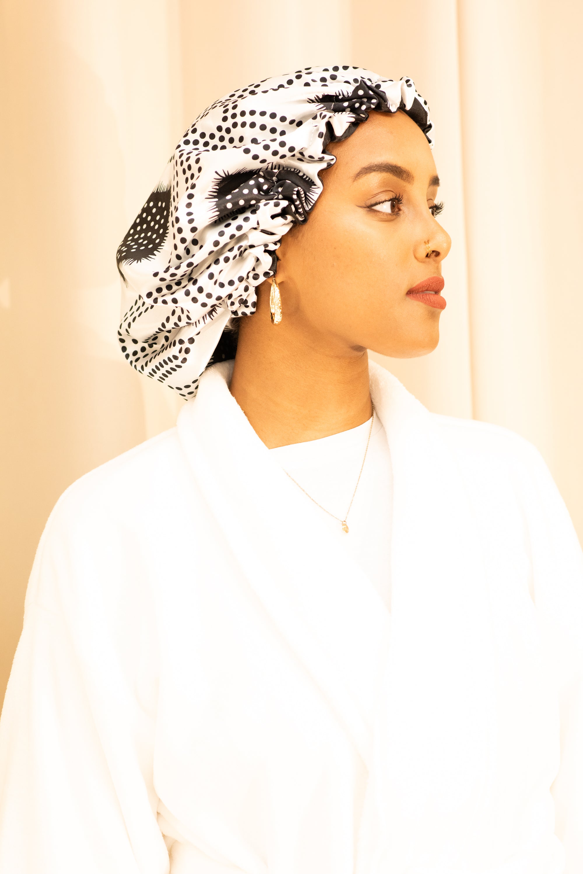 Shash print satin Bonnet