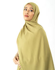 Apple Green Korean Chiffon hijab Kabayare