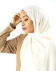 Vanilla Korean Chiffon hijab Kabayare