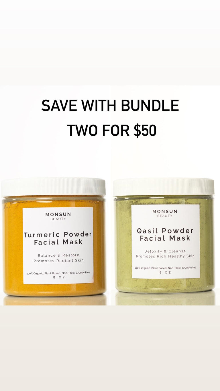 Organic Qasil and Turmeric Face mask Bundle 8oz Monsun Beauty