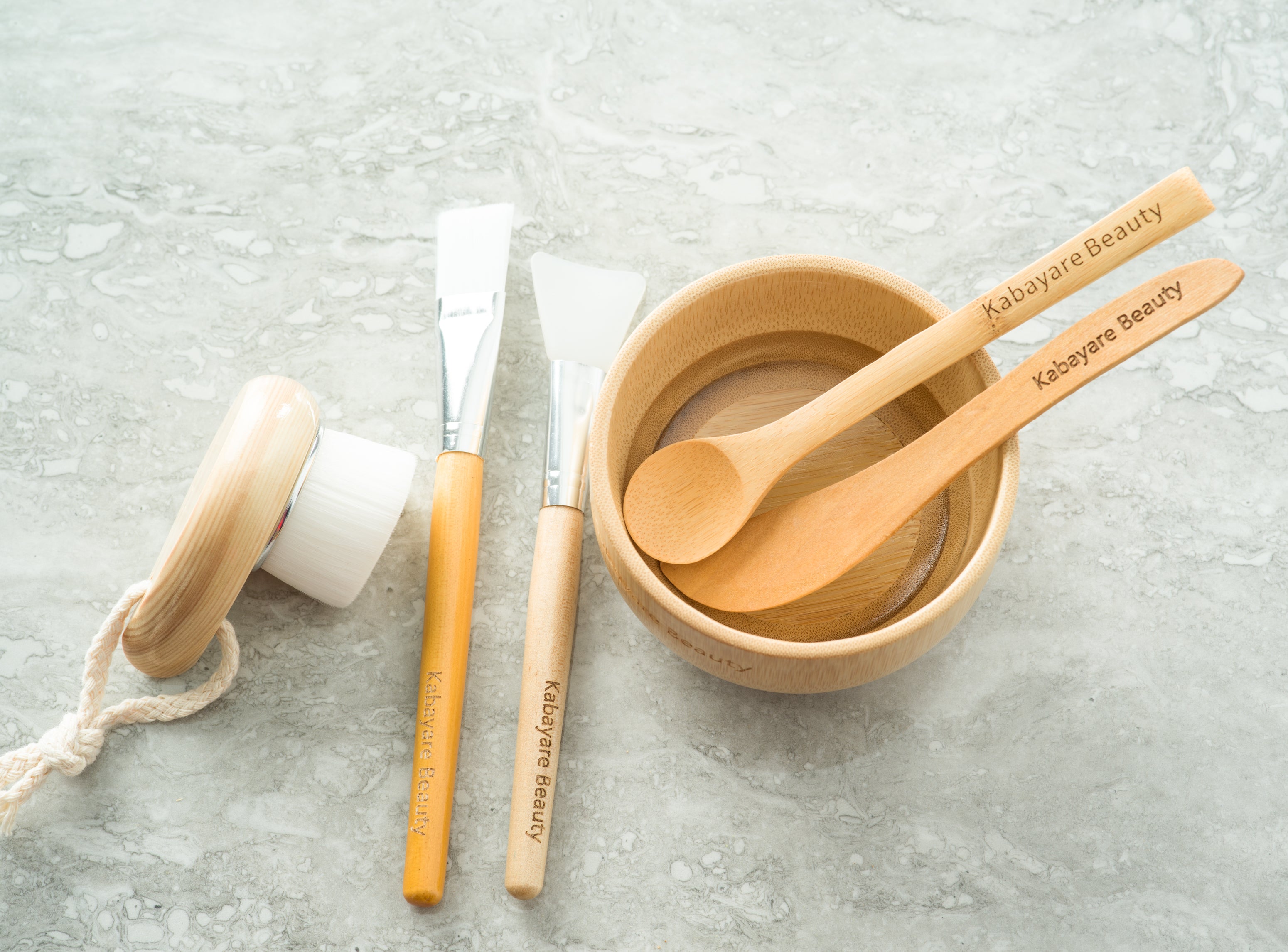 Bamboo Facial Mask Mixing Bowl Set (skin care)